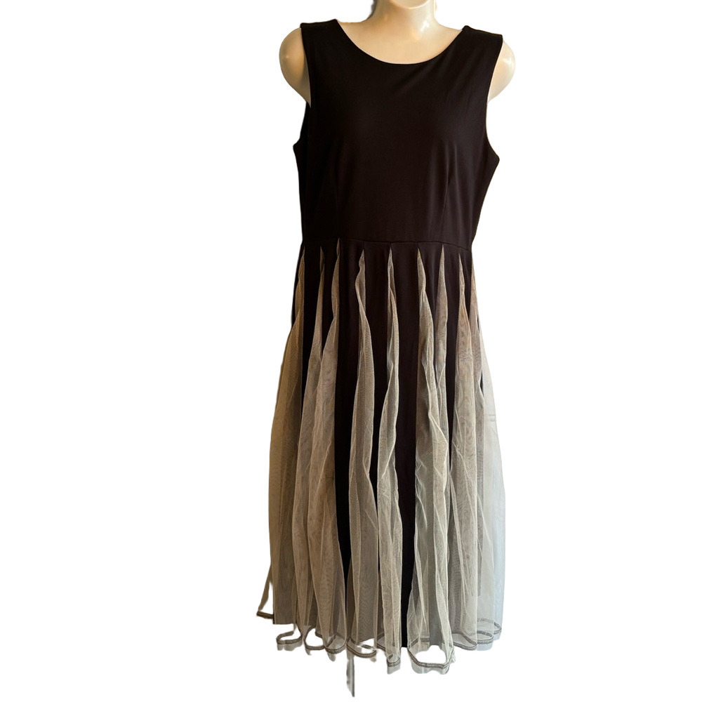 SouthStore Black and Cream Tulle Sleeveless Dress size Large